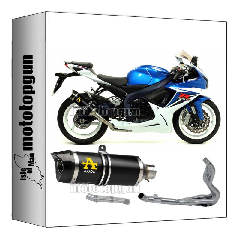 komplettanlage kein kat arrow thunder aus aluminium schwarz mit endkappe aus carby kompatibel mit suzuki gsx-r 600 ie 2011 2012 2013 2014 2015 2016 mototopgun 71772akn + 71440mi + 71439mi von MOTOTOPGUN