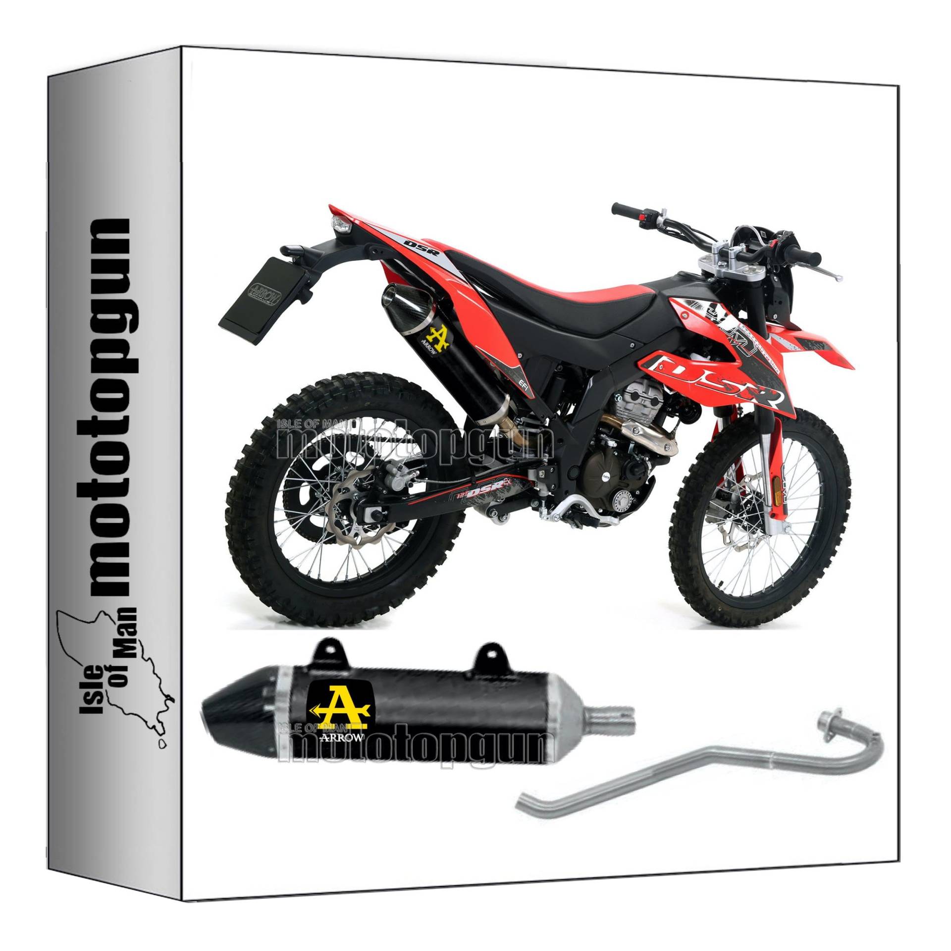 komplettanlage kein kat arrow thunder aus aluminium schwarz mit endkappe aus carby kompatibel mit um dsr ex 125 2018 2019 2020 mototopgun 52509akn + 52001pd von MOTOTOPGUN