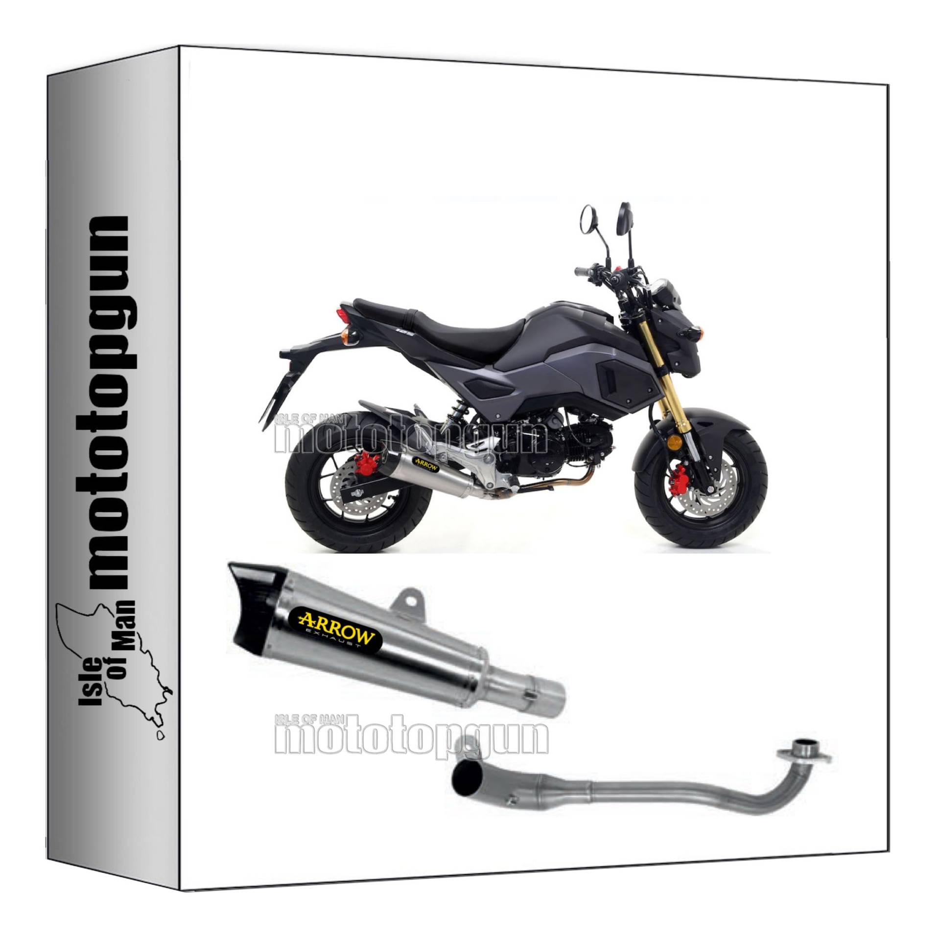 komplettanlage kein kat arrow x-kone aus nichrom mit endkappe aus carby kompatibel mit honda msx 125 2016 2017 2018 2019 2020 mototopgun 52507xki + 52005mi von MOTOTOPGUN