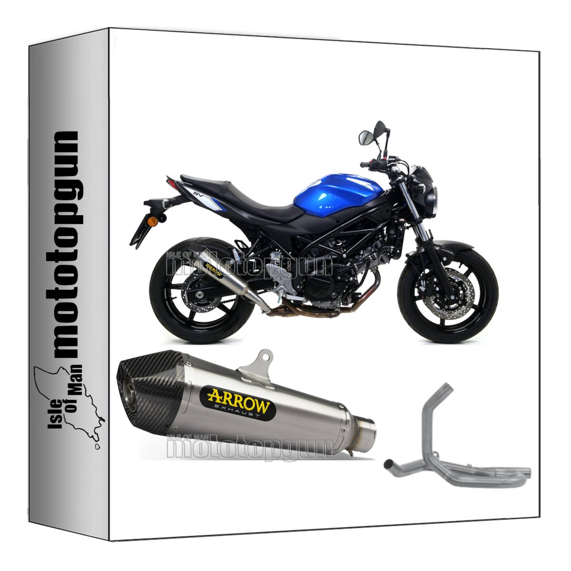 komplettanlage kein kat arrow x-kone aus nichrom mit endkappe aus carby kompatibel mit suzuki sv 650 2016 2017 2018 2019 2020 2021 2022 2023 mototopgun 71846xki + 71645mi + 71646mi von MOTOTOPGUN