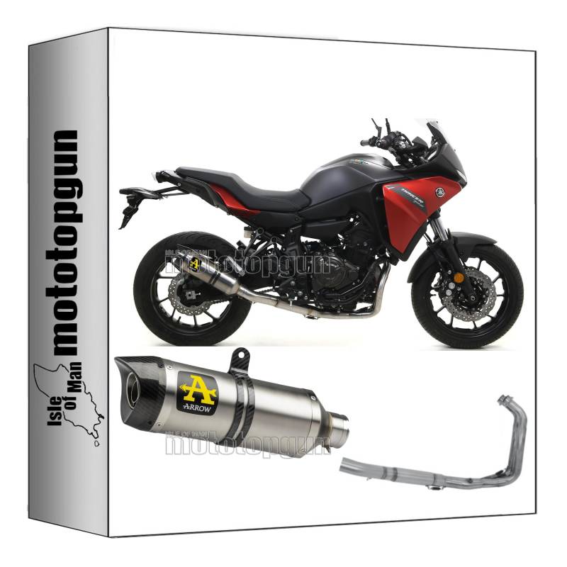 komplettanlage kein kat high arrow thunder aus aluminium mit endkappe aus carby kompatibel mit yamaha tracer 700 2020 mototopgun 71817ak + 71605mi von MOTOTOPGUN