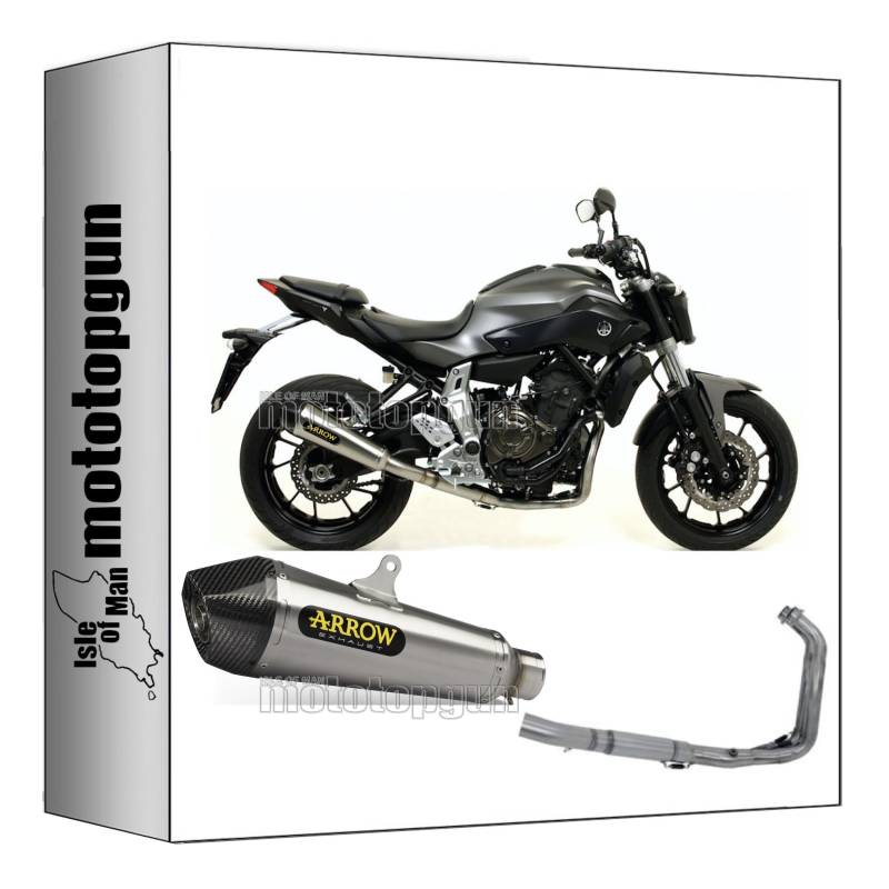 komplettanlage kein kat high arrow x-kone aus nichrom mit endkappe aus carby kompatibel mit yamaha mt07 mt-07 2014 2015 2016 2017 2018 2019 2020 mototopgun 71817xki + 71605mi von MOTOTOPGUN