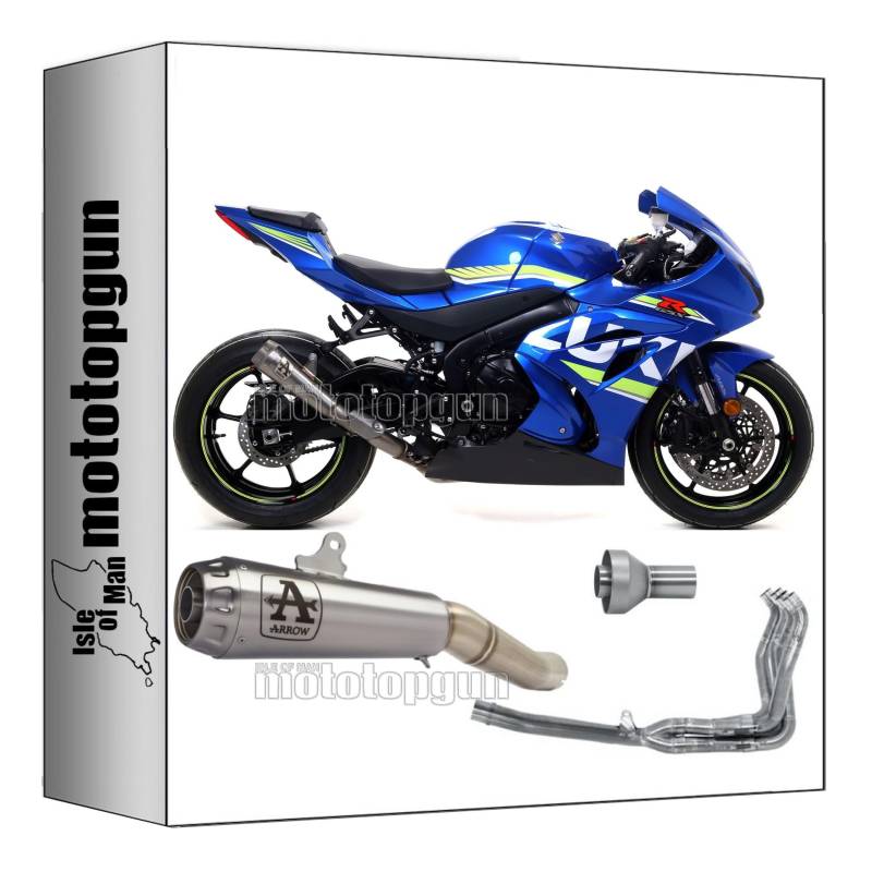 komplettanlage race + dbkiller arrow pro-race aus nichrom mit endkappe aus edelstahl kompatibel mit suzuki gsx-r 1000 r 2017 2018 2019 2020 mototopgun 71207pri + 71660mi + 11012db von MOTOTOPGUN