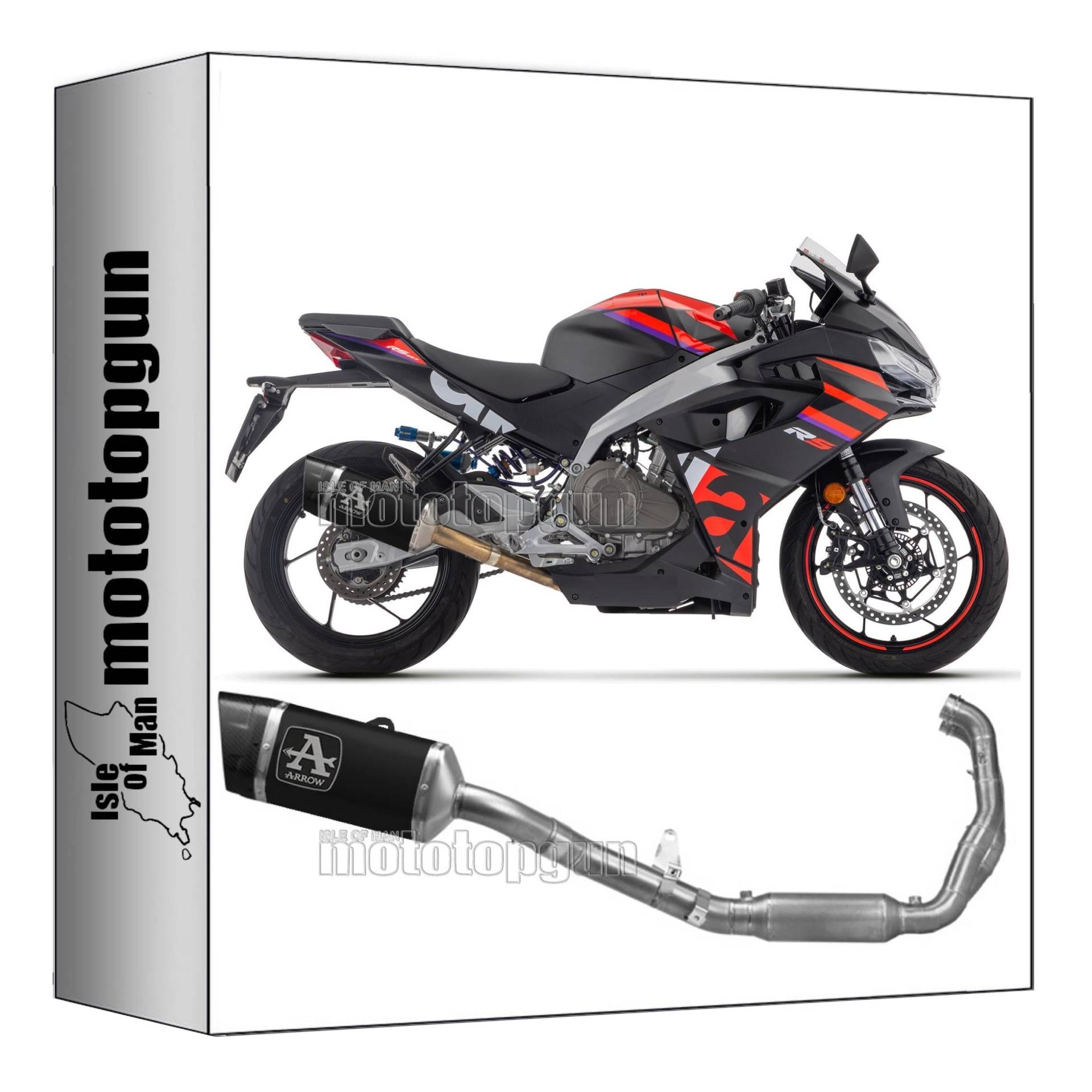 komplettanlage race kein kat arrow pista aus titan schwarz mit endkappe aus carby kompatibel mit aprilia rs 457 2024 mototopgun 71068ptn von MOTOTOPGUN