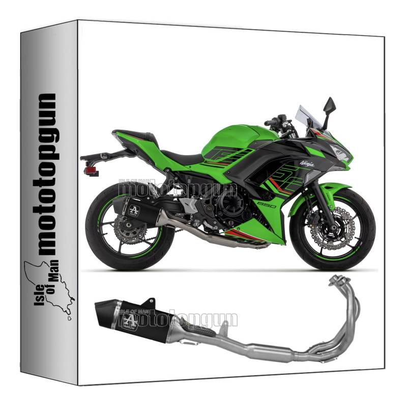 komplettanlage race kein kat arrow veloce aus aluminium schwarz mit endkappe aus carby kompatibel mit kawasaki ninja 650 2024 mototopgun 71006van von MOTOTOPGUN