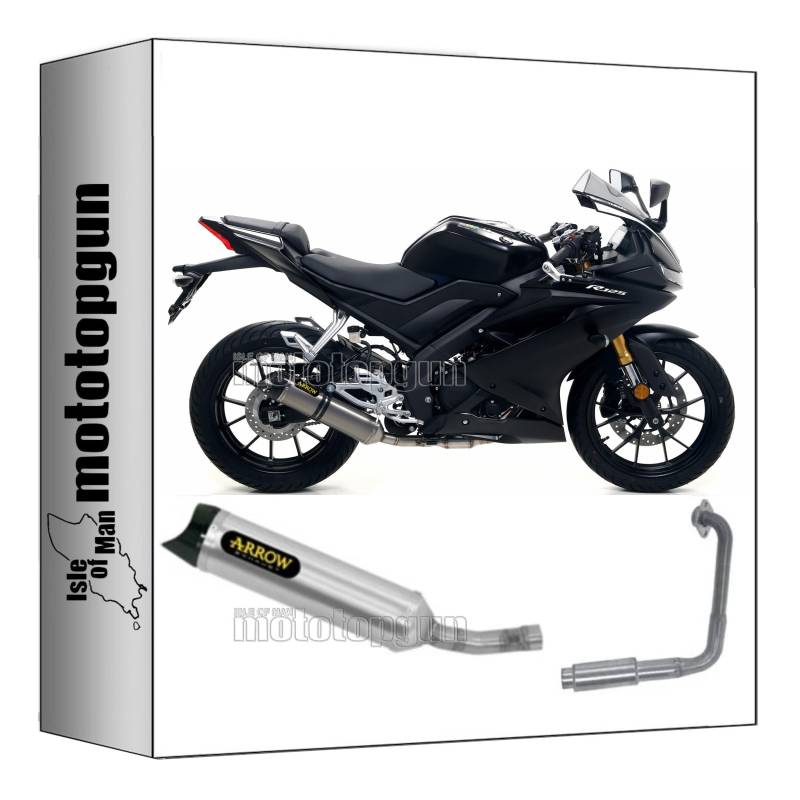 komplettanlage zugelassen kat arrow thunder aus titan mit endkappe aus carby kompatibel mit yamaha yzf r125 r-125 2021 2022 mototopgun 51518pk + 51019kz von MOTOTOPGUN