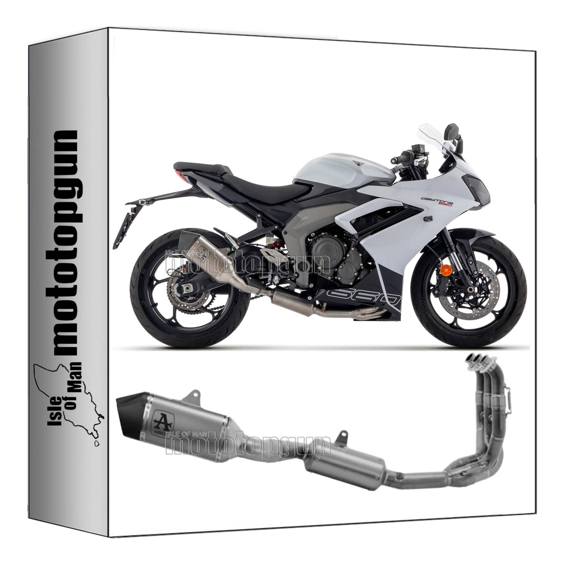 komplettanlage zugelassen kat arrow veloce aus titan mit endkappe aus carby kompatibel mit triumph daytona 660 2024 mototopgun 71507vl von MOTOTOPGUN