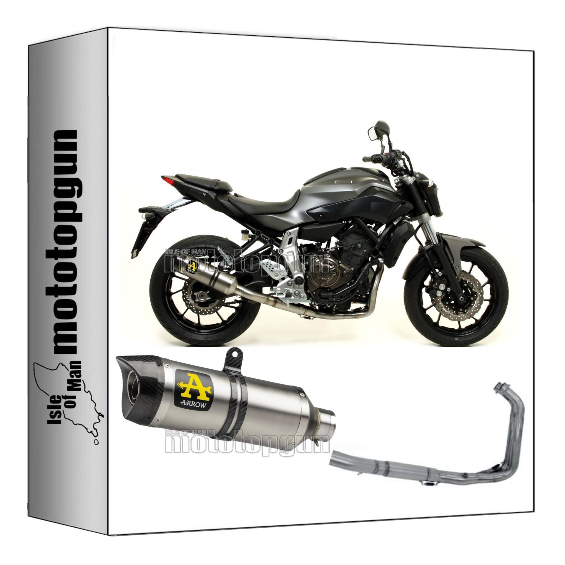 komplettanlage zugelassen kat high arrow thunder aus aluminium mit endkappe aus carby kompatibel mit yamaha mt07 mt-07 2014 2015 2016 2017 2018 2019 2020 mototopgun 71817ak + 71605kz von MOTOTOPGUN