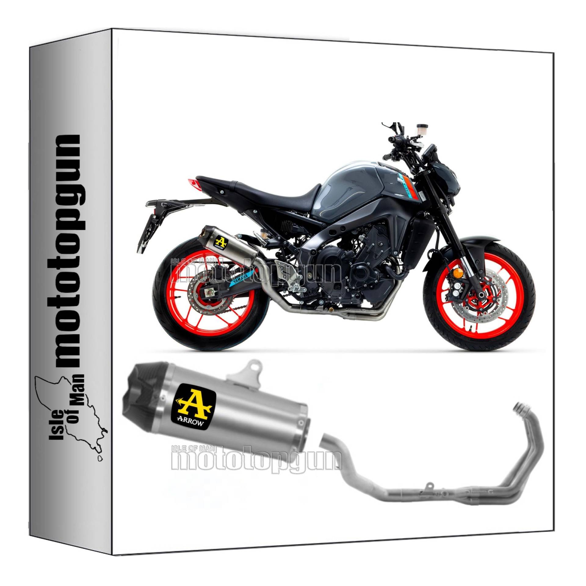 komplettanlage zugelassen kat high arrow works aus titan mit endkappe aus carby kompatibel mit yamaha mt09 mt-09 2021 2022 2023 mototopgun 71932pk + 71760kz von MOTOTOPGUN