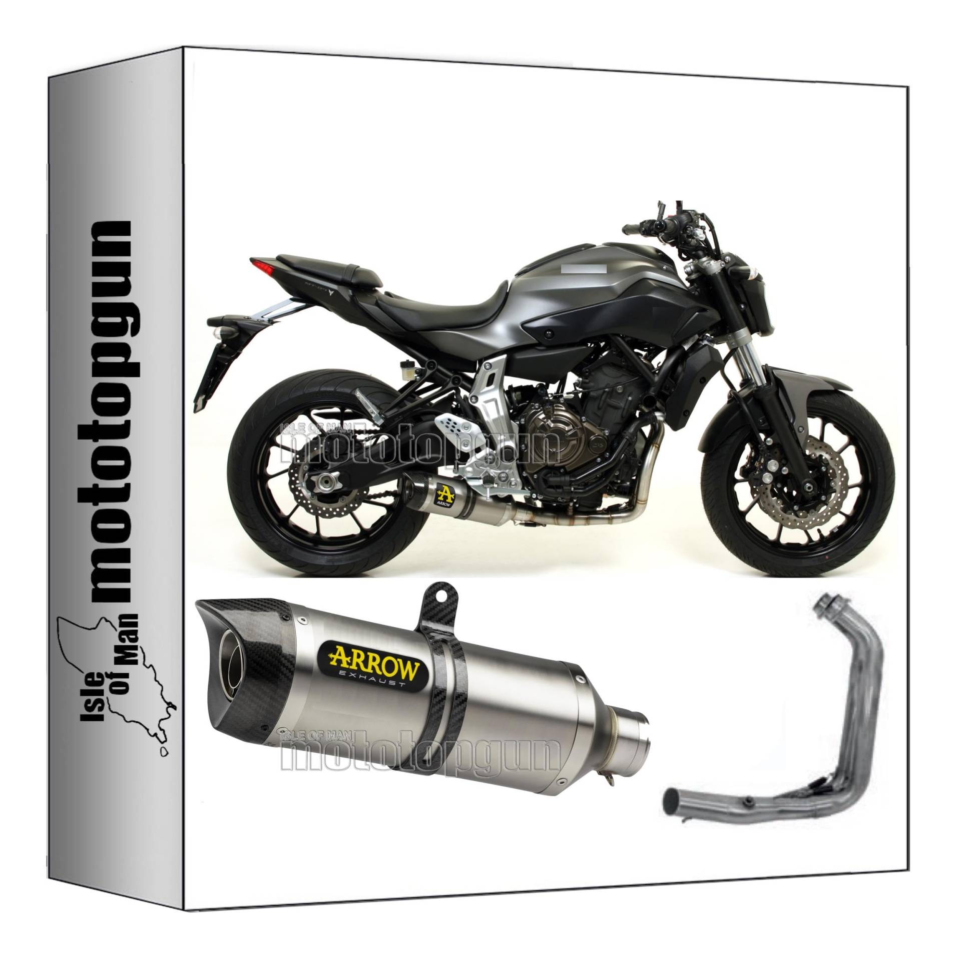 komplettanlage zugelassen kat low arrow thunder aus titan mit endkappe aus carby kompatibel mit yamaha mt07 mt-07 2014 2015 2016 2017 2018 2019 2020 mototopgun 71817pk + 71655kz von MOTOTOPGUN