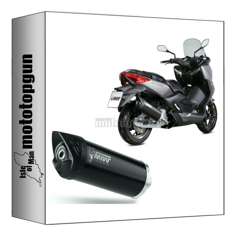 mivv auspuff zugelassen mover stahl schwarz kompatibel mit yamaha x-max 125 2017 2018 2019 2020 mototopgun von MOTOTOPGUN