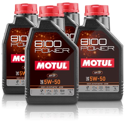 Motul 4x 1 L Motoröl 8100 Power 5W-50 [Hersteller-Nr. 103048] von MOTUL