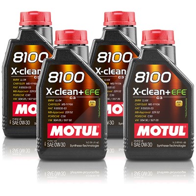 Motul 4x 1 L 8100 X-CLEAN + EFE 0W-30 von MOTUL