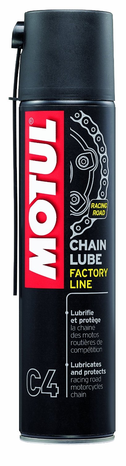 Motul Ketten-Sprühfett für Straßen-Rennmotorräder, Weiß für einfache Anwendung, Hochgeschwindigkeitsfest und langlebig, Für O-Ring, X-Ring, Z-Ring Ketten, MC Care Chain Lube Factory Line C4, 400 ml von Motul