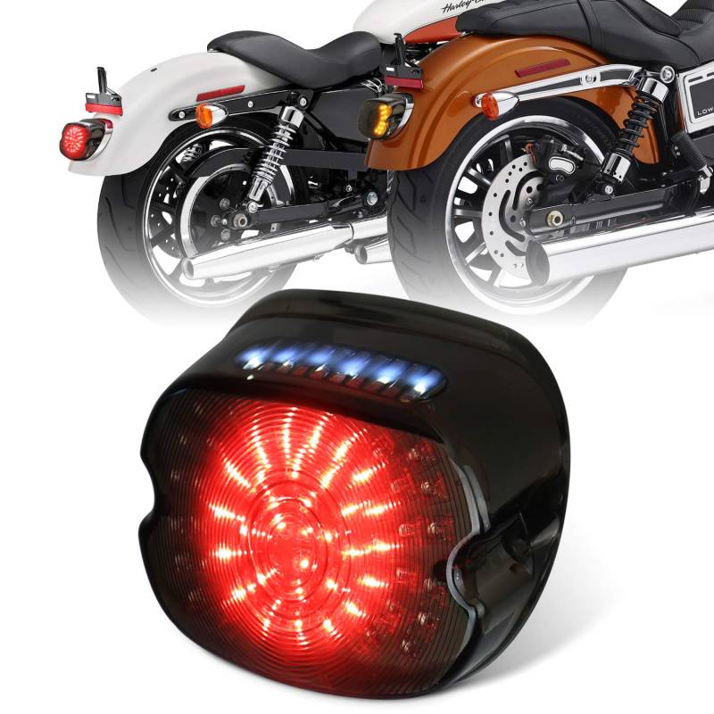 MOVOTOR Led Rücklicht Bremse Blinker Lichter für Harley Sportster FLST Electra Glides Road Glides 2002-2010 Dyna Kennzeichenbeleuchtung von MOVOTOR