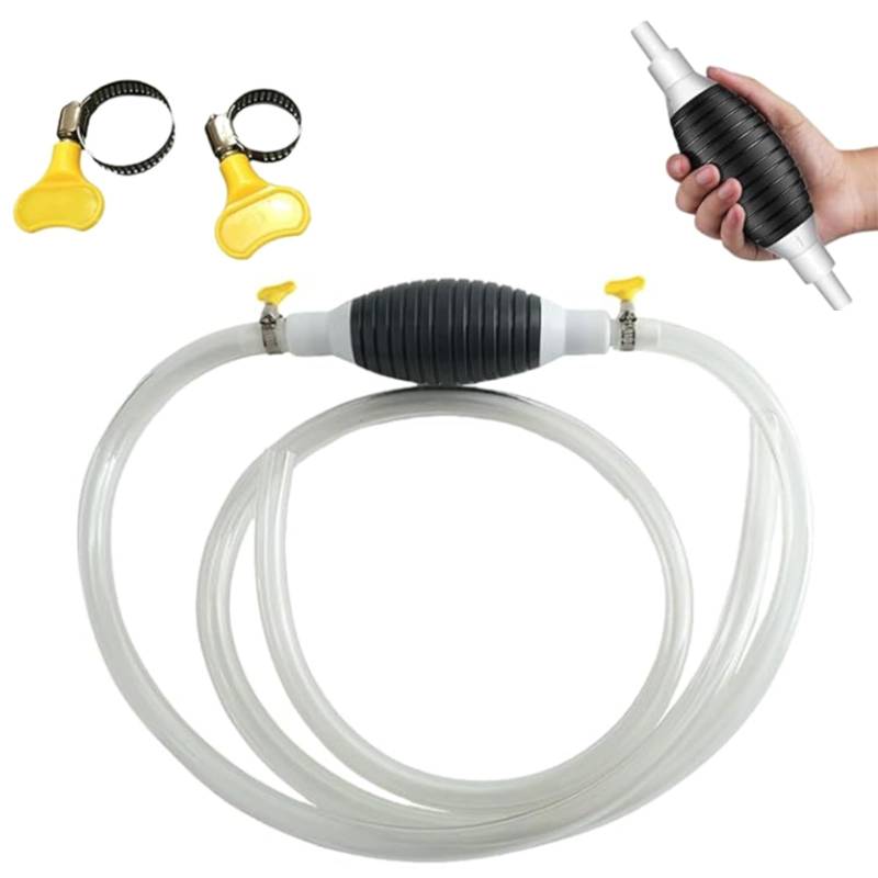 Wenrecu Handpumpe Benzinpumpe, Dieselpumpe ölpumpe mit 2M Rnglebigen PVC Sahlauch, Universal Absdugpumpe für Boot Auto Fahrzeug Diesel Benzin Öl Watser von MOWUVAI