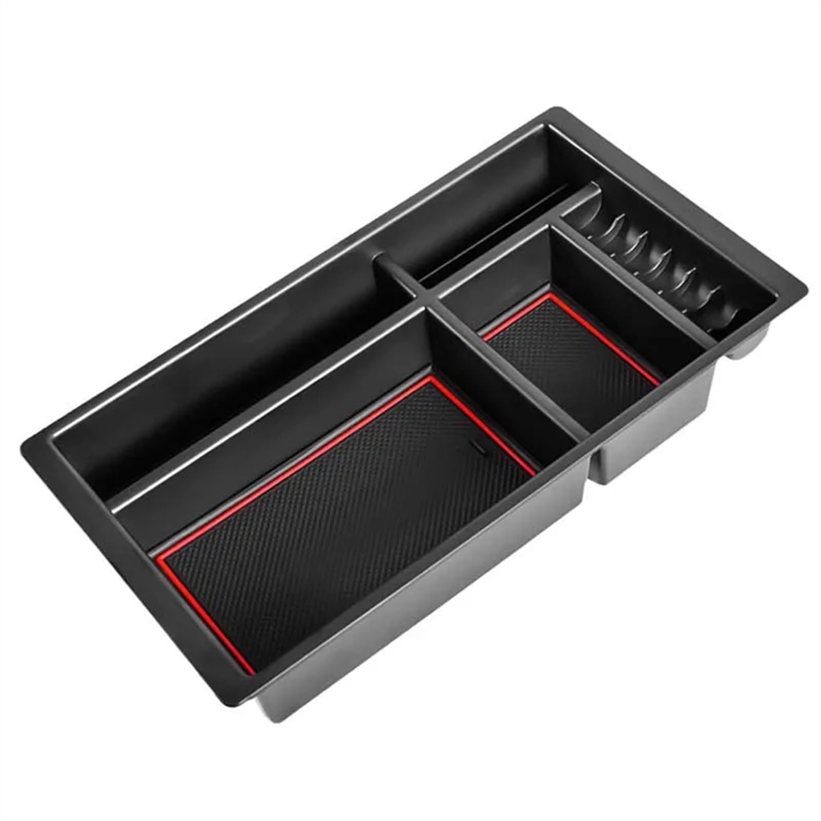 MOXSQFT Mittelkonsole Organizer Kompatibel Mit Chevrolet Für Silverado 2014 2015 2016 2017 2018 Auto-Armlehnen-Aufbewahrungsbox Mittelkonsolenfach Organizer Zubehör(Red) von MOXSQFT