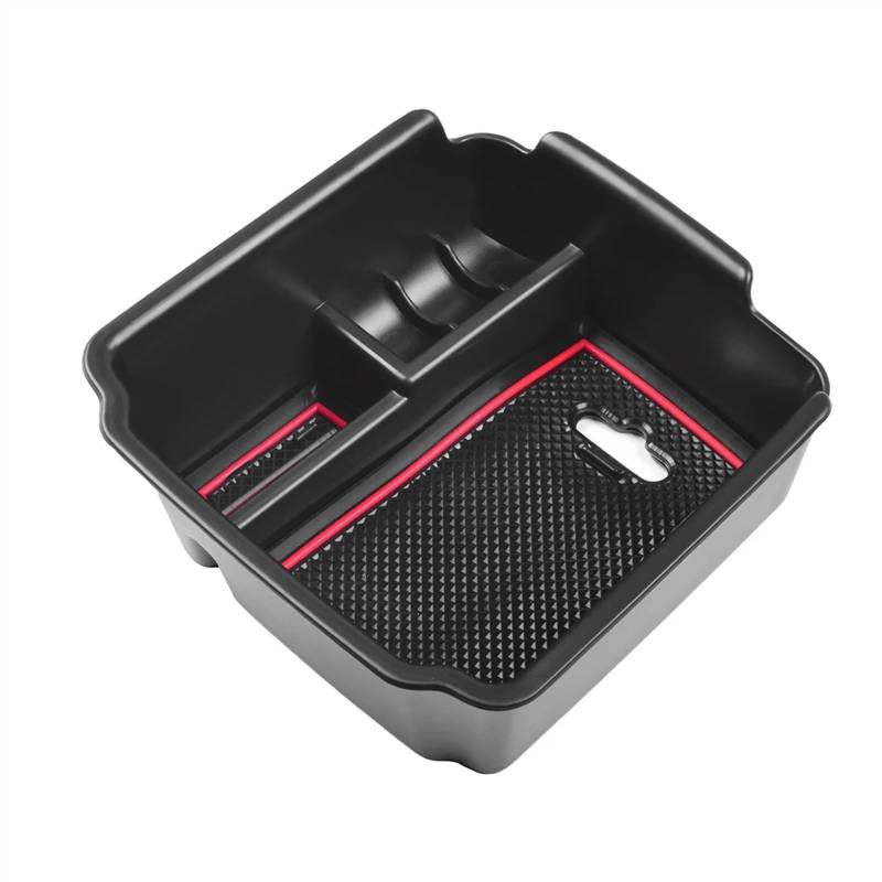 Mittelkonsole Organizer Kompatibel Mit VW Für Tiguan 2018 2019 2020 2021 2022 2023 2024 Auto-Armlehnen-Aufbewahrungsbox Center Tray Organizer Innenzubehör(Red) von MOXSQFT