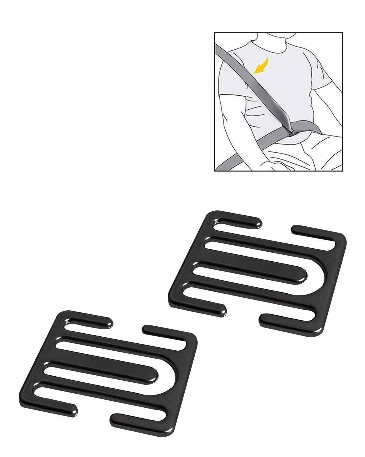 Auto Sicherheitsgurt Clips, 2 Stück Universal Gurtversteller aus Zinklegierung, Metall Sicherheitsgurt Einstelle, Gurtschnalle Clip, Schultergurt Locator und Komfort Einstellclips (Schwarz) von MOXTOYU