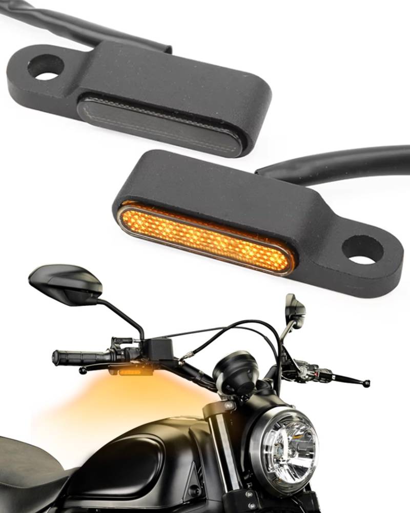 MOXTOYU 2 Stück 3 LED Universal Motorrad Blinker 12V, E24-zertifiziert, Mini LED Blinker aus Feinguss-Aluminiumlegierung, IP65 Wasserdicht, Hochleistungs-Design, Langlebig und E-geprüft von MOXTOYU