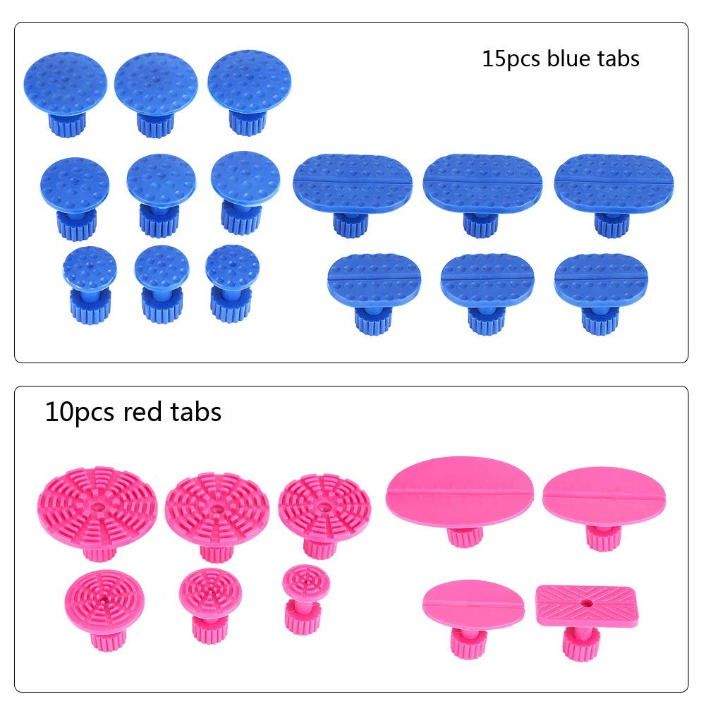 MOZUO 25 Stück en-Abziehlaschen, Auto-Karosserie-enentfernungs-Zuglaschen, lackfreie en-Reparaturwerkzeuge für Auto-en, Hagelschäden, Beulen von MOZUO
