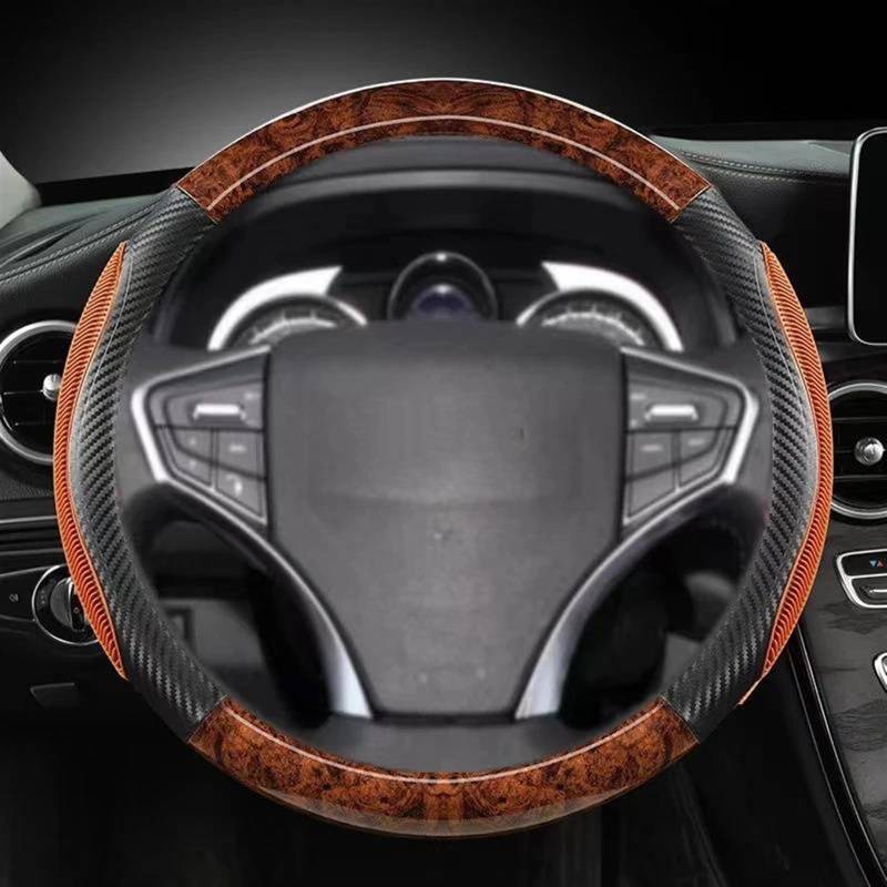 MObyat Schön Mahagoni Holzmaserung Auto Lenkrad Abdeckung Für Isuzu D-MAX 2013-2018 Für Mu-X 2013-2018 Auto Zubehör (Color : Coffee) von MObyat