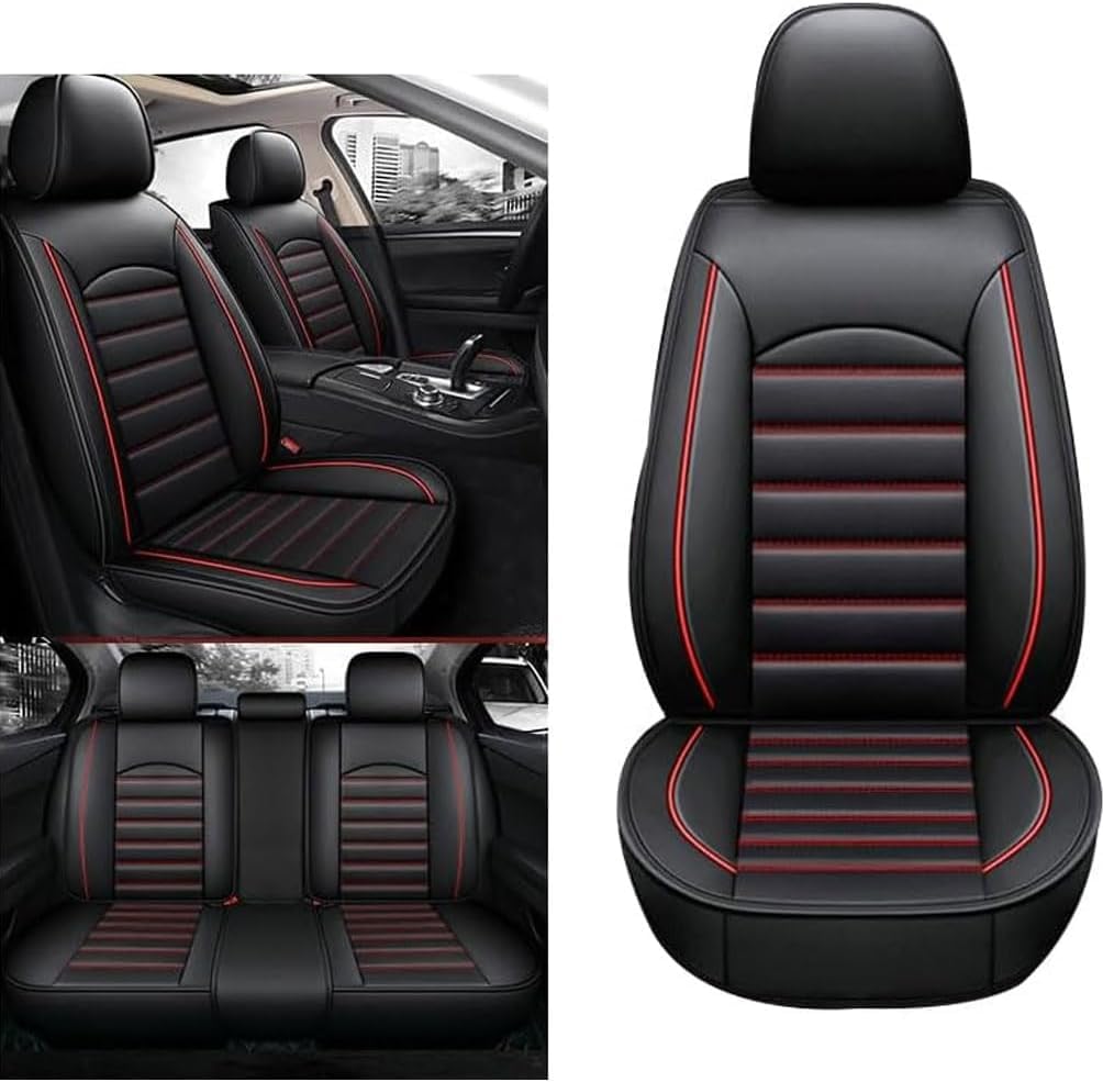 MPTKFMMH Auto Sitzbezügesets für Suzuki SX4 S-Cross 2013-2021,Atmungsaktive Sitzbezüge Set mit Airbag wasserdichte Autositzschoner,Black von MPTKFMMH