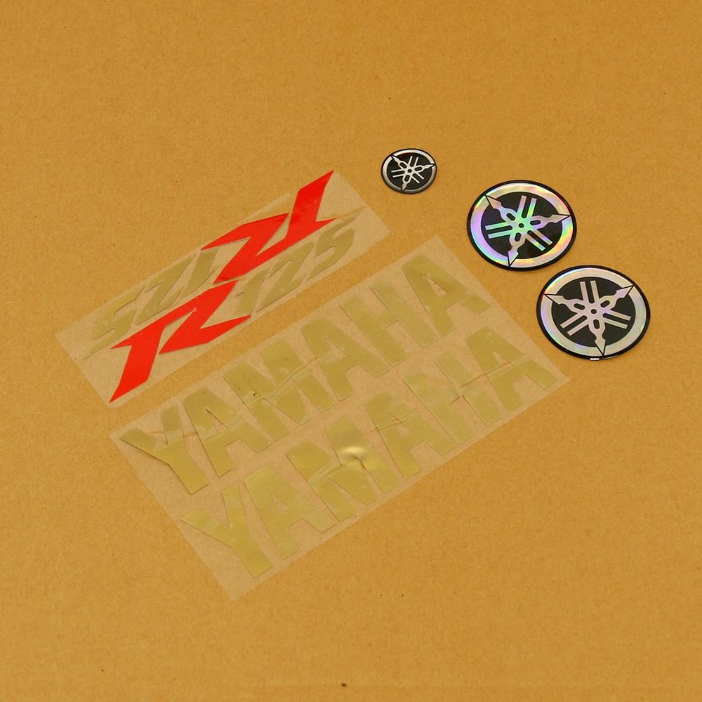 Gold/Rot/Gold 7 Aufkleber-Set Yamaha - YZF-R125 08-17 von MPW