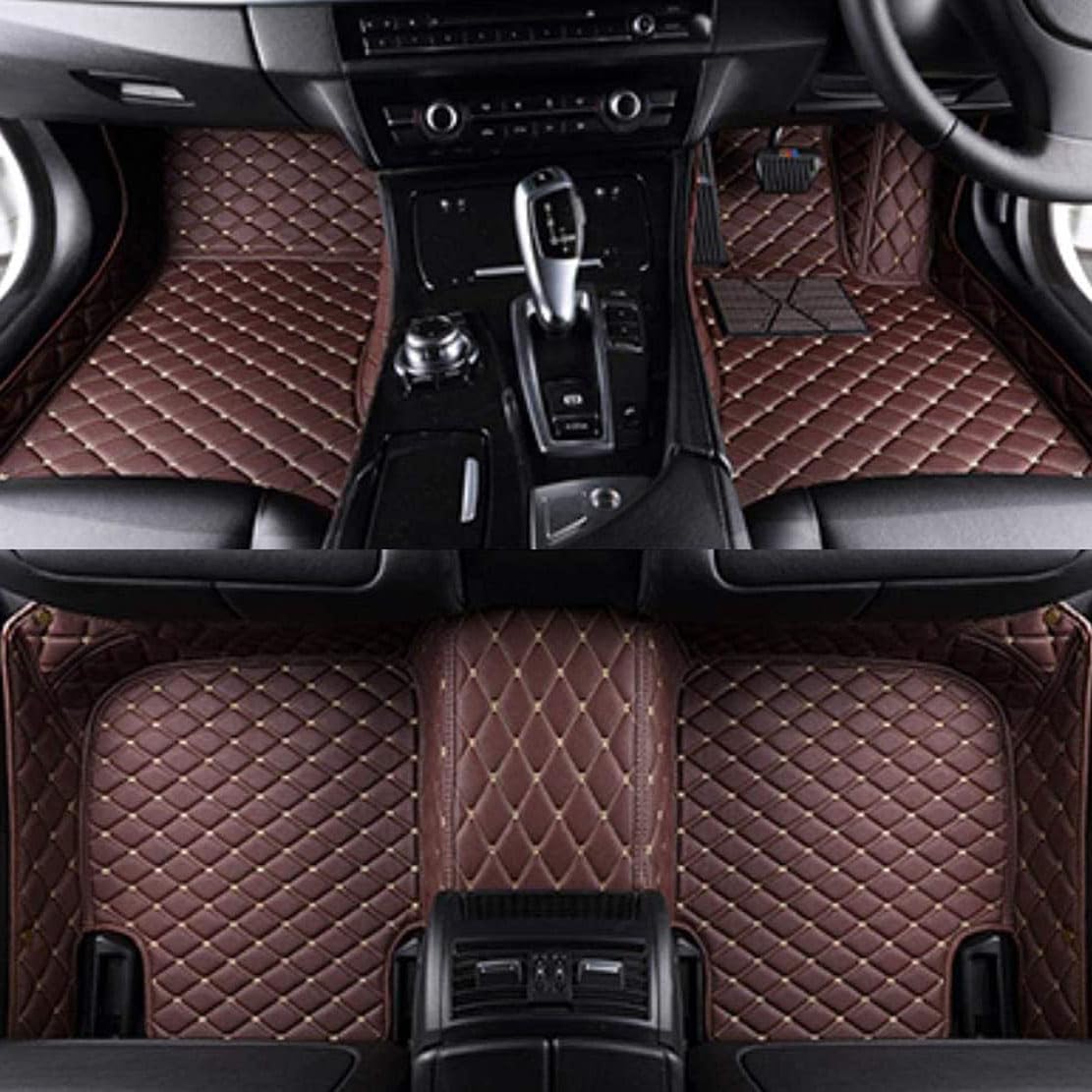 Auto Fussmatte passt für VW Caddy 4 (IV) SA I 2015-2020, Auto Fussmatten Set,Allwetter fußmatten Auto,Fußmatten,Autoteppich Matte,Fahrermatte,wasserdicht und rutschfest,Brown-RHD von MPXQISVB