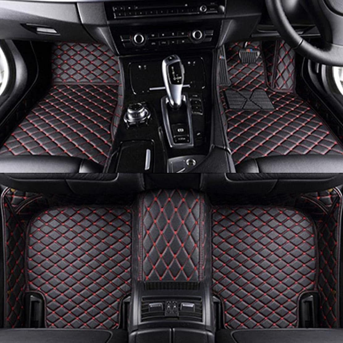 Auto Fussmatte passt für VW Golf Sportsvan AM I 2014-2020, Auto Fussmatten Set,Allwetter fußmatten Auto,Fußmatten,Autoteppich Matte,Fahrermatte,wasserdicht und rutschfest,Blackred-RHD von MPXQISVB