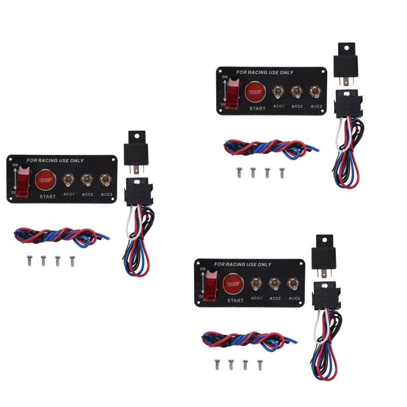 MQODLFP 3X 12V Auto-ZÜNdschalter Motorstart-Druckknopf 3 Racing Panel Umschalten von MQODLFP