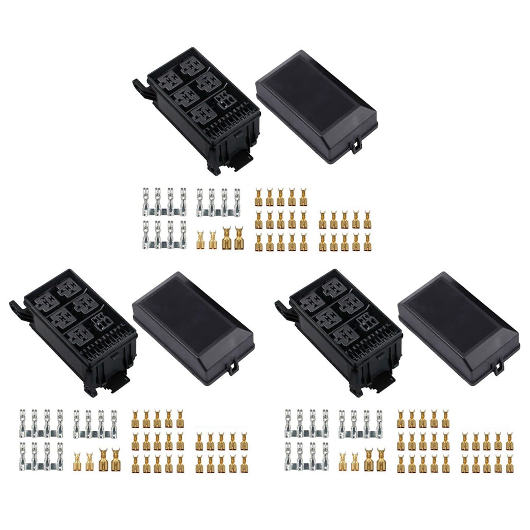 MQODLFP 3X Sicherungsrelais Box 5 Sicherung Halter 6 Relais Block Halter Sicherungsblock 12V Sicherungskasten Wagen von MQODLFP