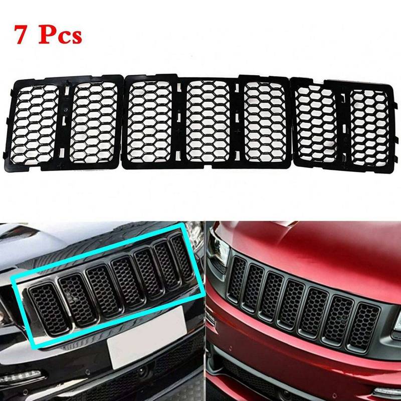 MQODLFP 6X Auto Schwarz Frontgrill Einsätze Trim Mesh Kit für Grand 2014-2016 von MQODLFP