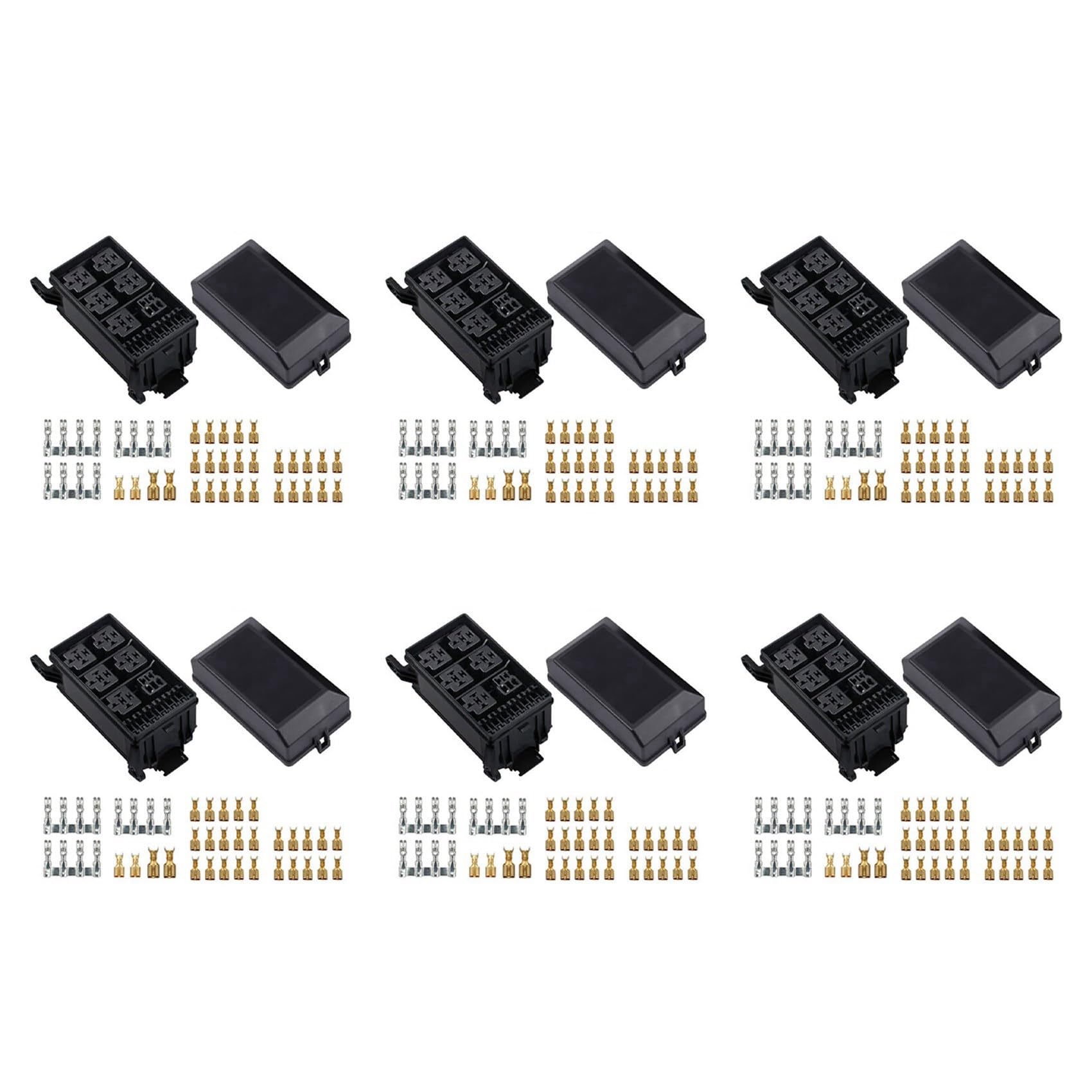 MQODLFP 6X Sicherungsrelais Box 5 Sicherung Halter 6 Relais Block Halter Sicherungsblock 12V Sicherungskasten Wagen von MQODLFP