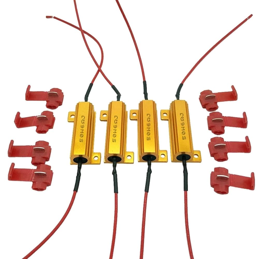 MQODLFP LED-Anzeige, Vorschaltgerät, Lastwiderstand, Blinkfrequenz, Relais, Blinker, Lampen, Lastwiderstand, 50 W, 6 Ohm, 4 Stück von MQODLFP