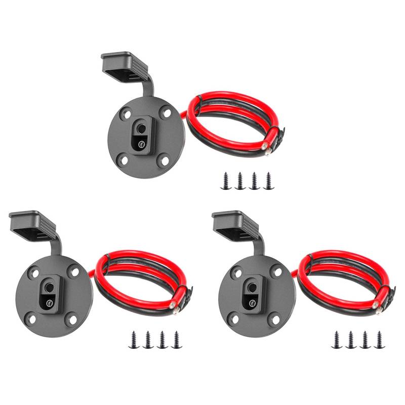 MQODLFP SAE-Anschluss, Solarwetterfester SAE-Sockel, Seitenwandanschluss, SAE-Kabel, Schnellanschluss, Schalttafeleinbau, Universal-Unterputzanschluss für SolarbatterieladegeräT (3) von MQODLFP