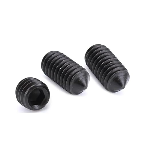 1/10/50 M6 M8 M10 M12 M16 DIN914 Black Grade 12.9 Steel Hex Hexagon Socket Cone Point Grub Set Screw Allen Head Tapered End Bolt MQXFCZUX(M10x16mm 10pcs) von MQXFCZUX