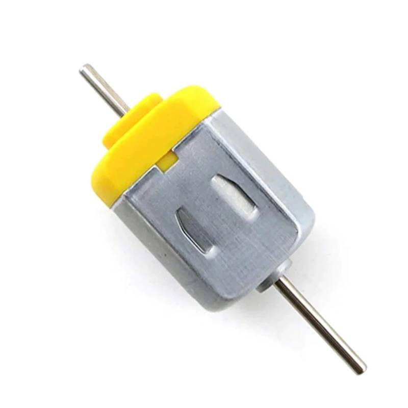 130 Dual Shaft DC 1.5V-12V 7000RPM Carbon Brush electronic starter Toy Model Small electronic starter Wind Generator Making Accessories MQXFCZUX(Silver back motor) von MQXFCZUX