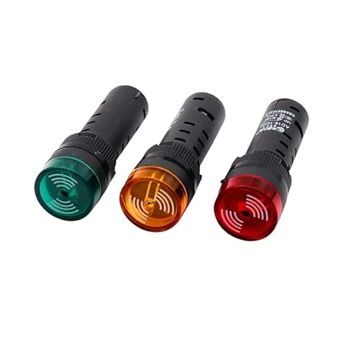 AD16-16SM 16mm Buzzer 12V 24V 110V 220V 380V Flash Signal Light Red LED Active Buzzer Beep Alarm Indicator Red Green Yellow MQXFCZUX(AD16SM Yellow,110V) von MQXFCZUX