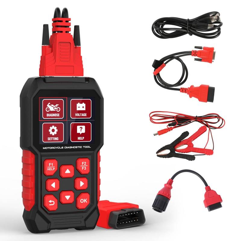 MR CARTOOL Motorrad Diagnosegerät OBD2 Motorrad Scanner EU Motorrad Diagnose Fehlerspeicher Auslesen Motorrad Diagnose Werkzeug Diagnosefehler Klare Fehlercodes von MR CARTOOL