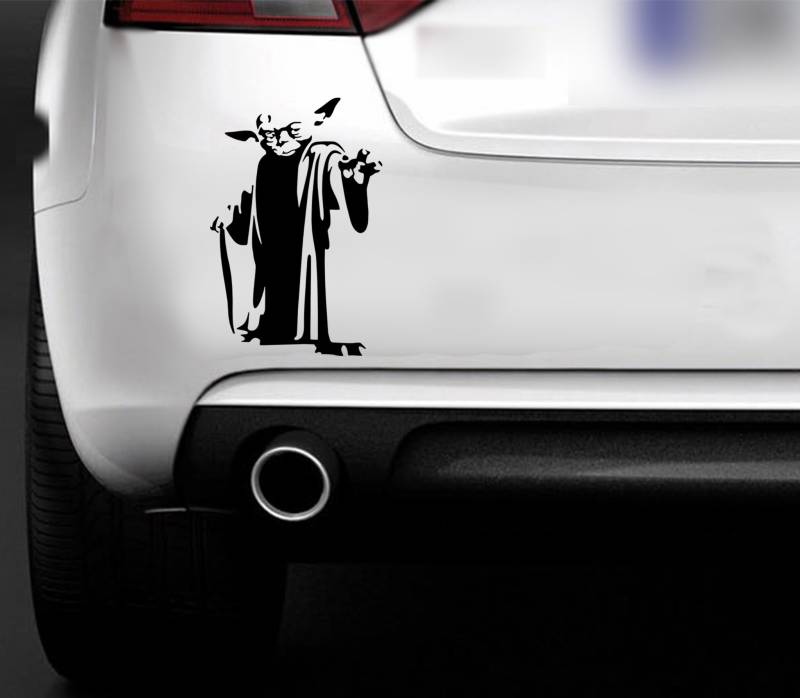 Aufkleber „Starwars Jedi Master Yoda “ für Auto und Laptop, aus Vinyl von MR WHEEL TRIMS