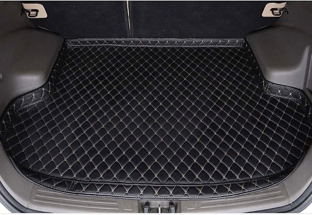 Passgenaue Kofferraummatte aus Leder für Audi Q5 2017-2024 with nets on The Left and Right, Kofferraummatten, Kofferraumschutz Autozubehör, Kofferraumwanne Schutzmatte, Staubdicht Kratzfestem von MRBHD