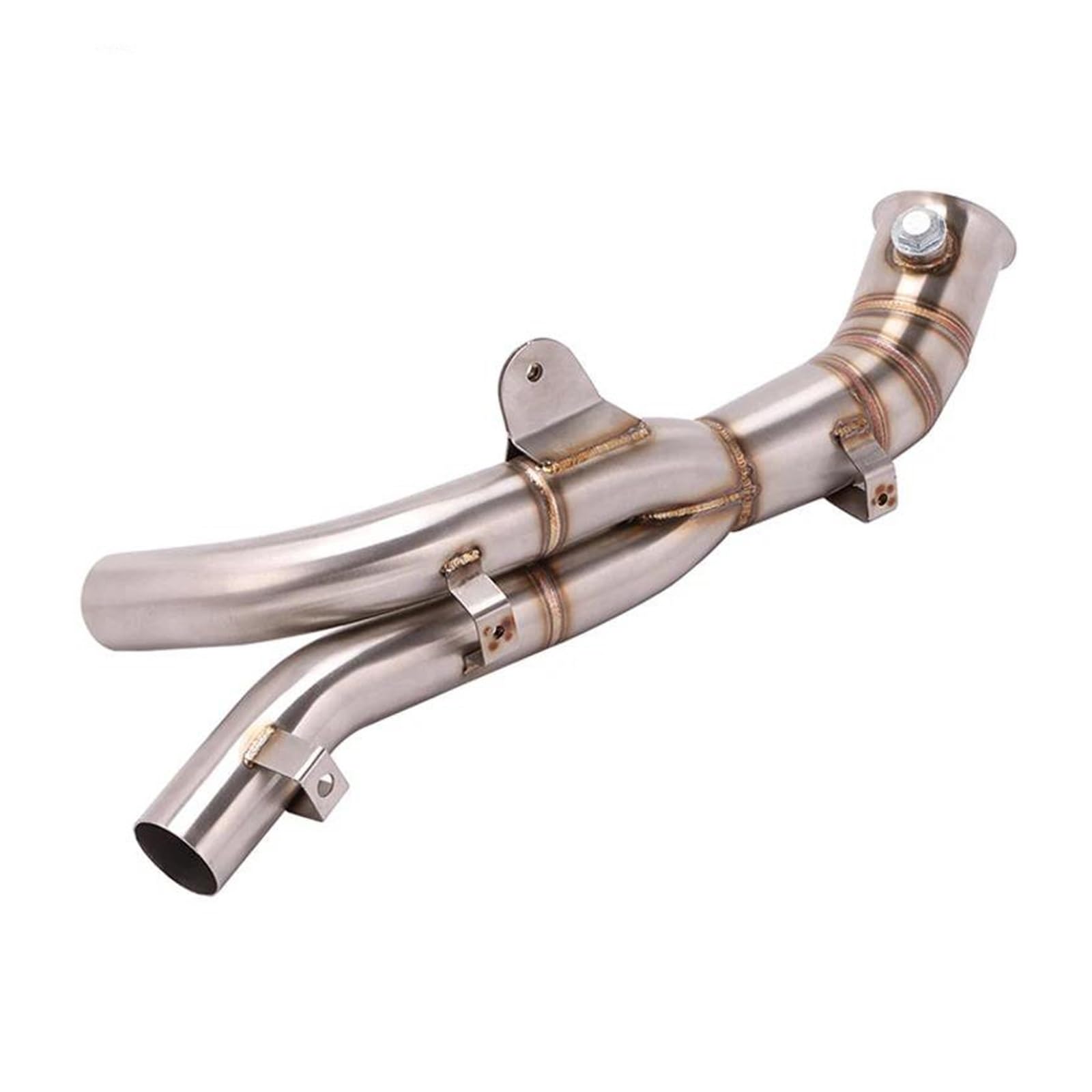 Motorradauspuff Slip On Motocross Modifizierter Mid Link Pipe Connect Schalldämpfer Für Y&amaha YZF R1 2009-2014(Edelstahl A) von MRBVHGPKUT