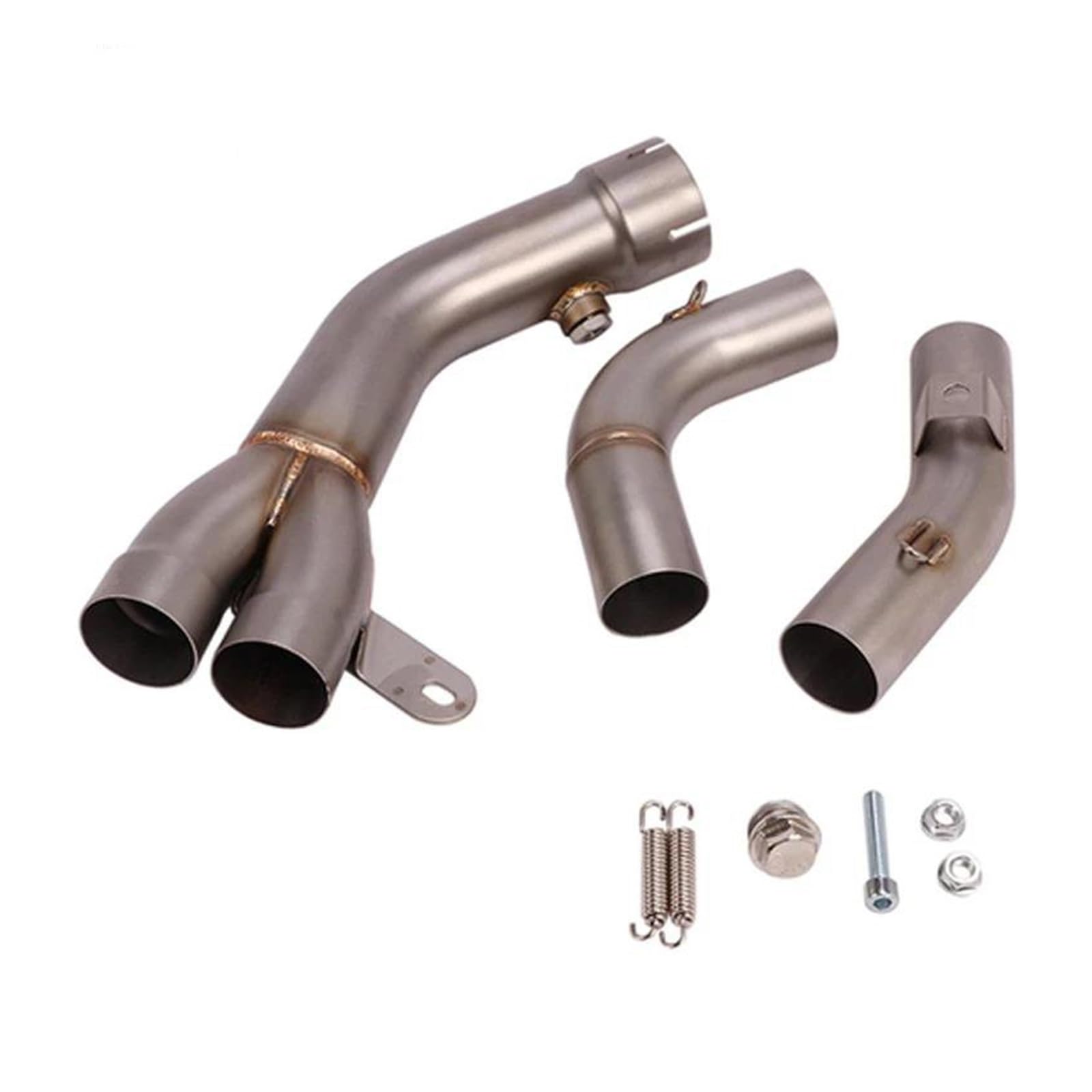 Motorradauspuff Slip On Motocross Modifizierter Mid Link Pipe Connect Schalldämpfer Für Y&amaha YZF R1 2009-2014(Edelstahl B) von MRBVHGPKUT