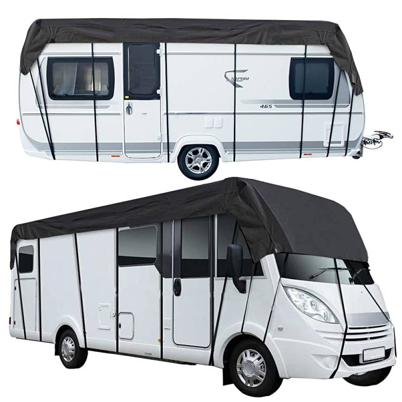 MRWiZMS Wohnwagen schutzhülle, Wohnmobilabdeckungen, 420D Oxford-Gewebe, UV-/Wasser-/Staubbeständig, Universelle wohnmobil-Wohnwagenabdeckung (L850 x W300cm(L334 x W118in)) von MRWiZMS