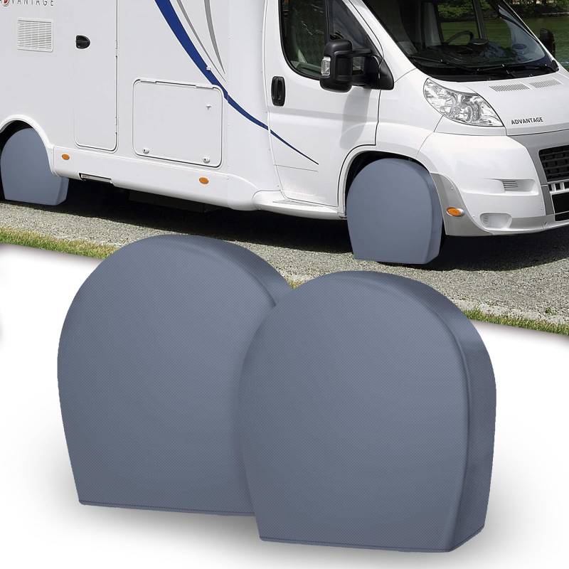 Radabdeckung Wohnwagen, Reifenabdeckung Wohnwagen, Rundumschutz, UV-Schutz, Wasserdicht, Staubdicht, Universelle Caravan-Reifenabdeckung (15 Zoll,2 Stück) von MRWiZMS