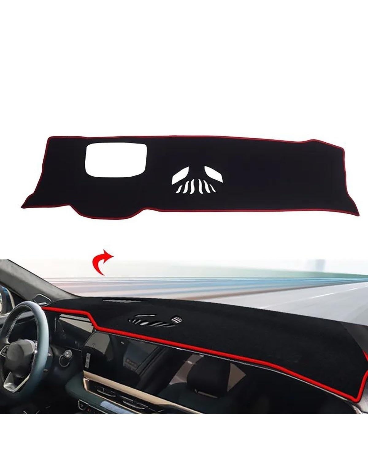 Auto Antirutschmatten 1 Pcs Auto Dashboard Matte Vermeiden Licht Instrument Plattform Anti Slip Pad Für Geely Für MONJARO KX11 Manjaro 2023 2024 Innen Zubehör Armaturenbrett Anti Rutsch Matten(Display von MSDDWL