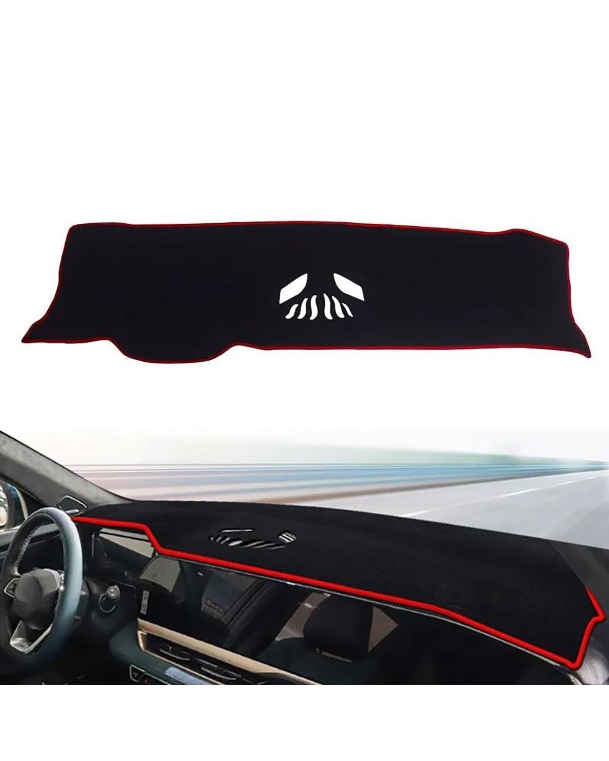 Auto Antirutschmatten 1 Pcs Auto Dashboard Matte Vermeiden Licht Instrument Plattform Anti Slip Pad Für Geely Für MONJARO KX11 Manjaro 2023 2024 Innen Zubehör Armaturenbrett Anti Rutsch Matten(Red) von MSDDWL