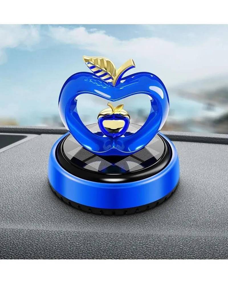 Car Perfum Solar-Autoparfüm Apfel-Aromatherapie-Zubehör Mittelkonsolen-Autozubehör Optischer Rotierender Auto-Innenraumduft Lufterfrischer(Blue) von MSDDWL