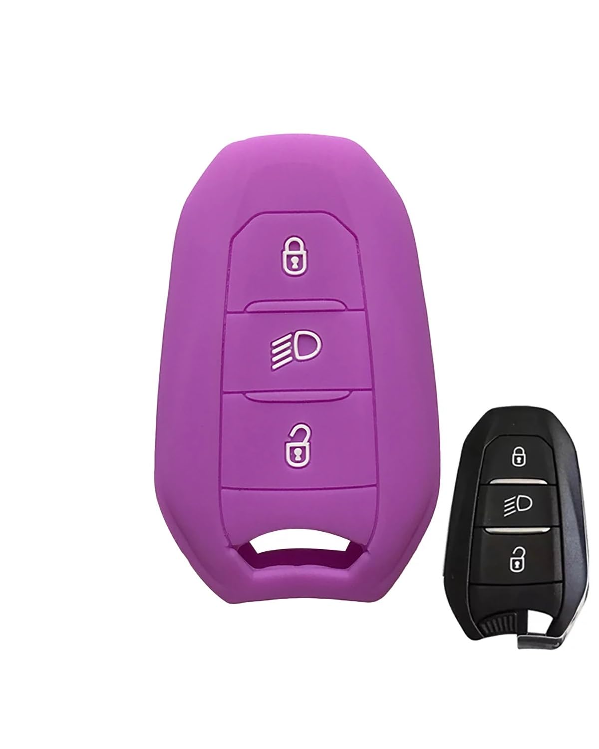 Funkschlüsseletui Autoschlüsselabdeckung Für Peugeot 508 2008 3008 308 4008 408 Schlüsseletui Für C4 2022 DS3 DS5 DS6 Abdeckung Keyless Remote Shell Autoschlüsselhülle(Light Purple) von MSDDWL